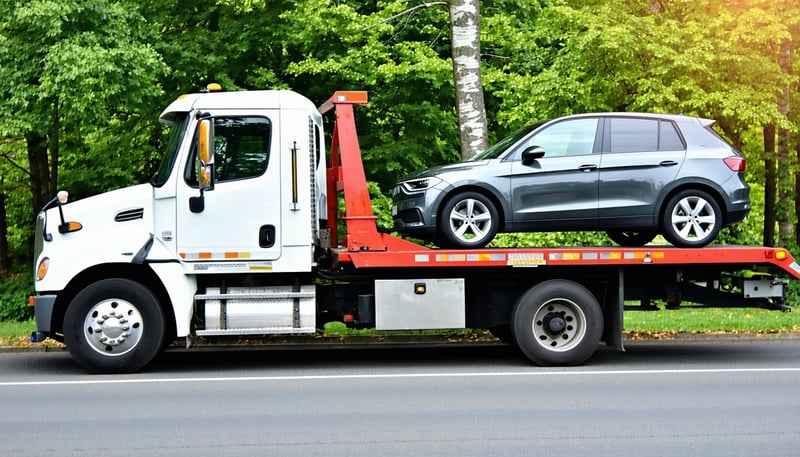 Budget Towing tow truck assisting a vehicle in need